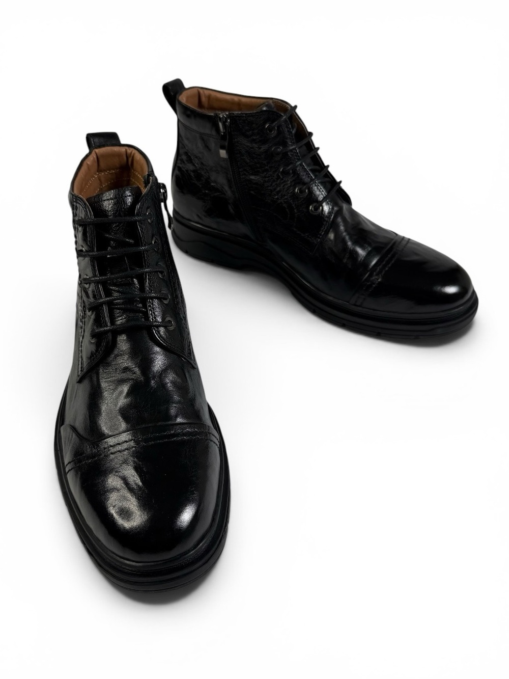 Vintage Foundry Black Leather Lace-Up Ankle Boots NWOB Men’s 8.5
